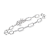 Rs Pure By Ross-simons Diamond Paper Clip Link Bracelet In Sterling Silver In Multi