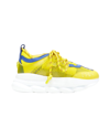 VERSACE NEW VERSACE CHAIN REACTION YELLOW BLUE LOW TOP CHUNKY SOLE DAD SNEAKER EU35.5