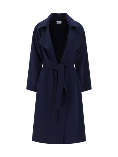 P.a.r.o.s.h. Long Trench Coat In Blue