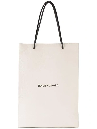 Balenciaga North South中号购物手提袋 In White