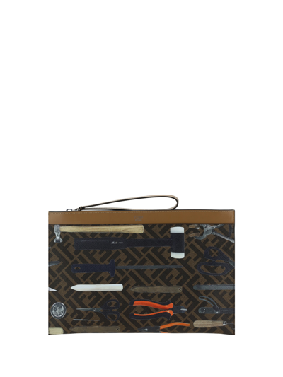 Fendi Clutch Bag In Tbmr+mlc+sand+p