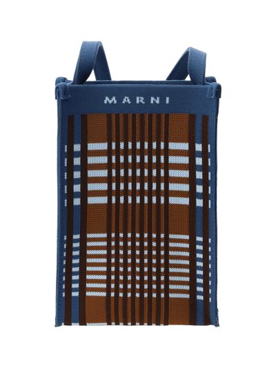 Marni Shoulder Bag In Light Blue/rust