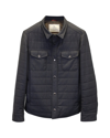 BRUNELLO CUCINELLI SLIM-FIT QUILTED SHELL SHIRT JACKET IN GREY NYLON