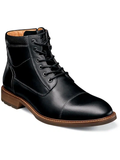 Florsheim Chalet Leather Cap Toe Boot In Black