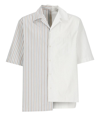 Lanvin Asymmetric Striped Shirt In White