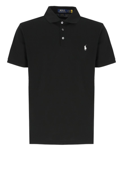 Ralph Lauren Black Cotton Blend Polo Shirt