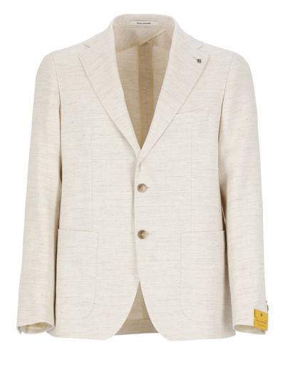 Tagliatore Linen And Cotton Jacket In Neutrals