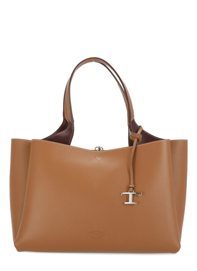 Tod's Leather Shoulder Bag In Brown