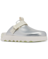 Sorel Viiber Slip-on Strap Clog Flats In Sea Salt,luminous Lime