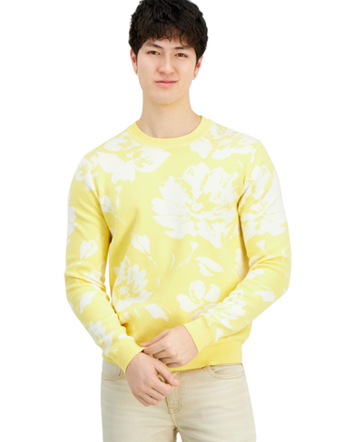 Inc International Concepts Men's Cotton Crewneck Sweater, Created For Macy's In Bright Sun