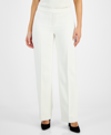 ANNE KLEIN WOMEN'S FRONT-FLY EXTENDED-TAB MID RISE PANTS