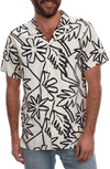 PX PX ABSTRACT FLORAL PRINT CAMP SHIRT