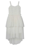 SPEECHLESS KIDS' LACE & TIERED TULLE DRESS