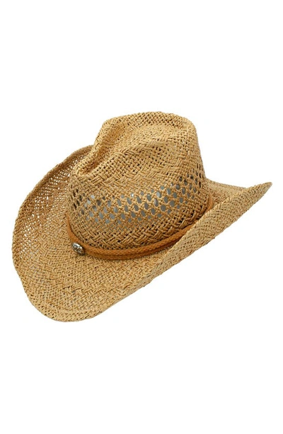 Peter Grimm Runaway Straw Cowboy Hat In Tan