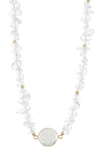 STEPHAN & CO. STEPHAN & CO. MOTHER-OF-PEARL & SEMIPRECIOUS STONE BEADED NECKLACE