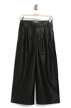 LUCKY BRAND LUCKY BRAND FAUX LEATHER CROP WIDE LEG PANTS