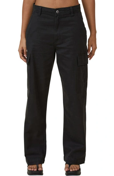 Cotton On Bobbie Straight Leg Cargo Pants In Black