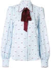 MARC JACOBS rose fil coupe tie neck blouse,M400685612252368