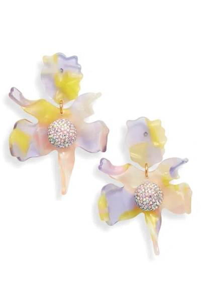 Lele Sadoughi Lily Crystal Earrings In Apricot Ombre
