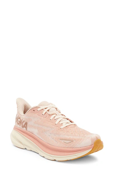 Hoka Women's Clifton 9 Running Trainers In Sandstone/cream