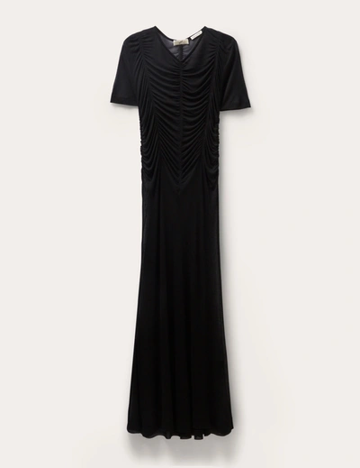 Bite Studios Women's Sheer Rivulet Ruched Dress In Black
