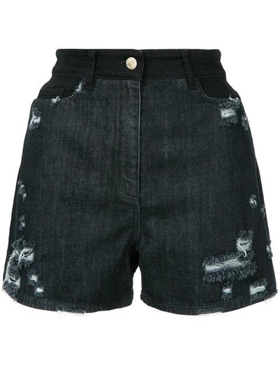 Public School Thana Distressed Shorts In Washed Black Multi