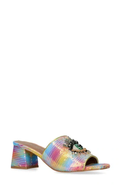 Kurt Geiger Women's Olive Eye Block Heel Slide Sandals In Multi Rainbow