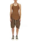 Rick Owens Drkshdw Slim-fit Cotton Tank Top In Brown
