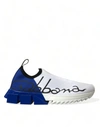 DOLCE & GABBANA DOLCE & GABBANA CHIC LOW TOP SORRENTO SNEAKERS IN BLUE AND MEN'S WHITE