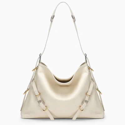 Givenchy Medium Voyou Bag In Ivory Leather In Gray