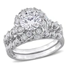 MIMI & MAX 1 7/8CT DEW CREATED MOISSANITE HALO BRIDAL RING SET IN STERLING SILVER