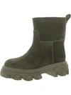 Gia Borghini Ginevra Womens Calf Suede Short Ankle Boots In Green