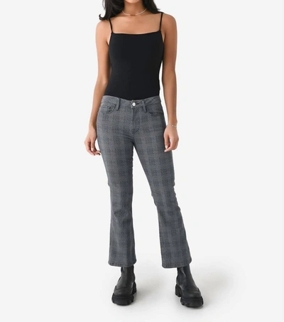 Frame Le Crop Mini Boot Check Cropped Bootcut Jeans In Grey