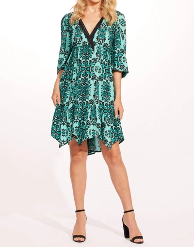 Eva Franco Melanie Dress In Mandala Teal In Multi