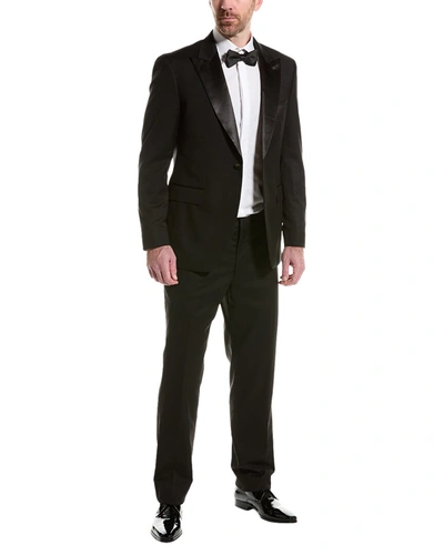 Alton Lane Sullivan Peaked Tailored Fit Suit With Flat Front Pant In Black