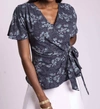 Eva Franco Marika Short Sleeve Top In Bali In Blue