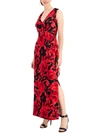 CONNECTED APPAREL WOMENS FLORAL PRINT LONG MAXI DRESS