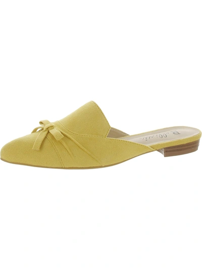 Bellini Flick Womens Faux Suede Pointed Toe Mules In Yellow