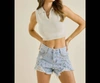 J.nna Sleeveless Collared Pull Over Crop In Smokey Taupe In Beige