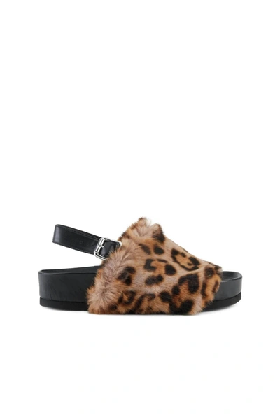 Simon Miller Furry Dip Slides In Brown