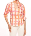 Eva Franco Natalya Top In Morning Plaid In Pink