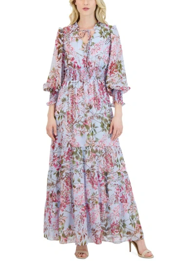 Julia Jordan Floral Long Sleeve Tiered Dress In Multi
