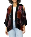 JOHNNY WAS PATCHWORK VELVET CROPPED KIMONO IN MULTI