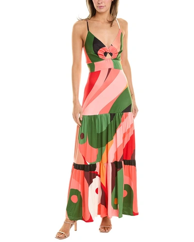 Hutch Floral Wrap Maxi Dress In Green