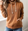 AMPERSAND AVE STAPLE HOODIE IN MAPLE TOFFEE