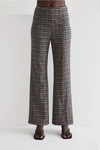 CRESCENT GIANNA JACQUARD CHECK PANTS IN BLACK