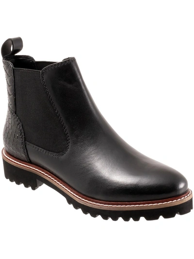 Softwalk Indy Womens Patent Leather Pull On Chelsea Boots In Black