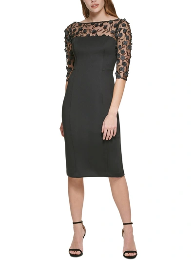 Eliza J Womens Lace Short Sheath Dress In Black