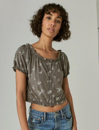 Lucky Brand Women's Feminine Bubble Hem With Buttons In Multi