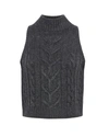 L AGENCE BELLINI SLEEVELESS TURTLENECK SWEATER IN CHARCOAL